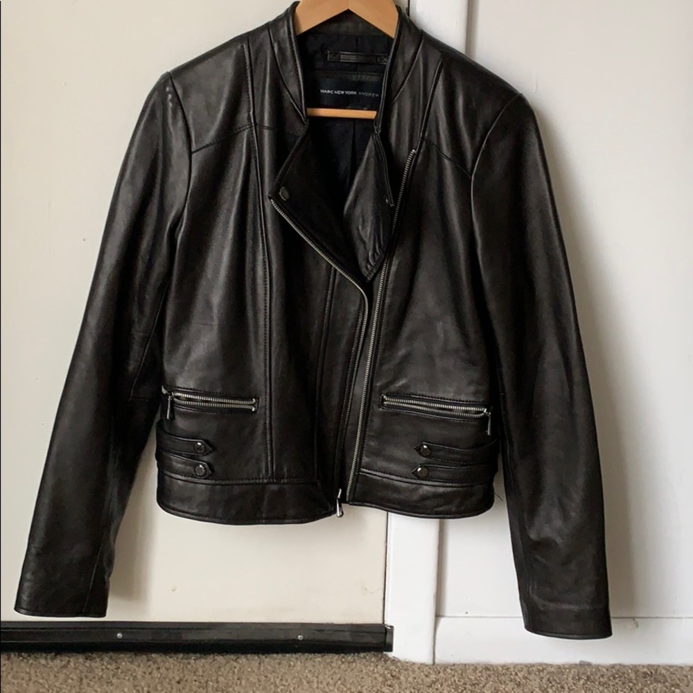 Black leather jacket